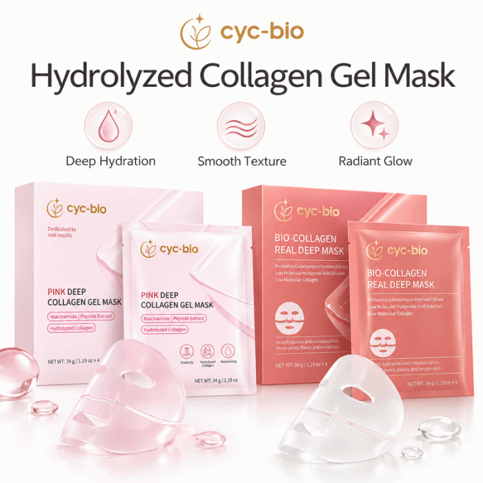 Private Label Collagen Gel Face Mask – Pink & White - Image 2