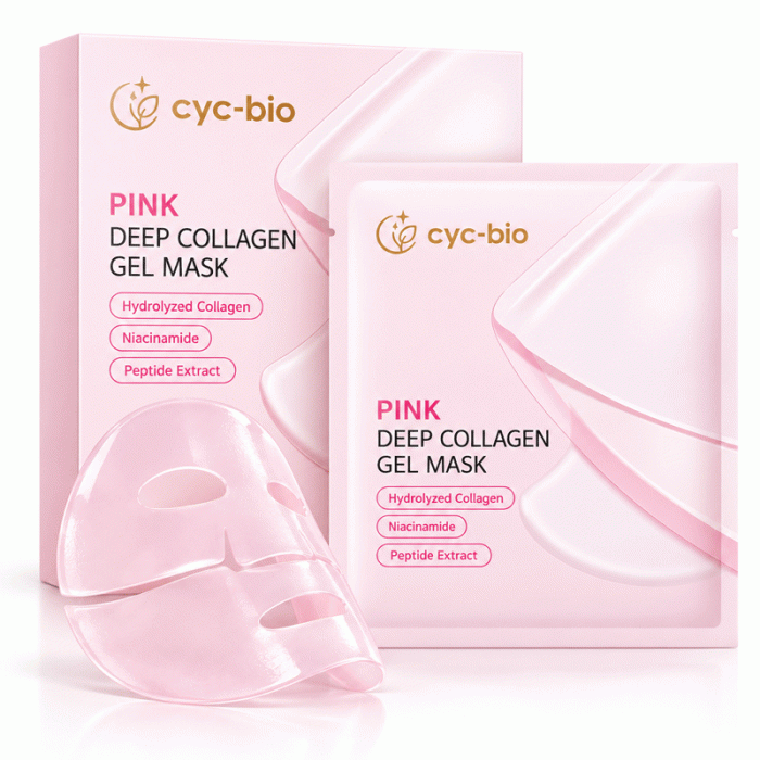 Private Label Collagen Gel Face Mask – Pink & White - Image 3
