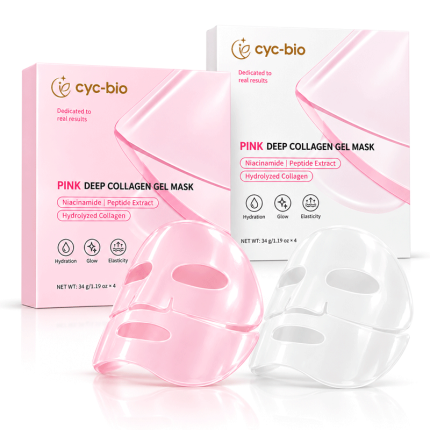 Private label pink and white collagen gel face mask