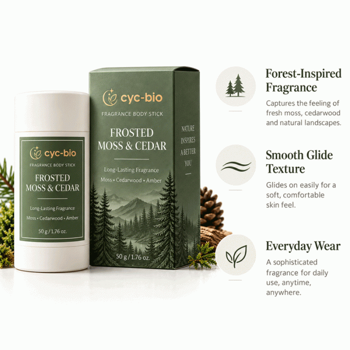 Frosted Moss & Cedar Fragrance Body Stick – 50g - Image 3