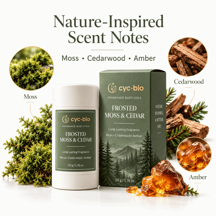 Frosted Moss & Cedar Fragrance Body Stick – 50g - Image 4