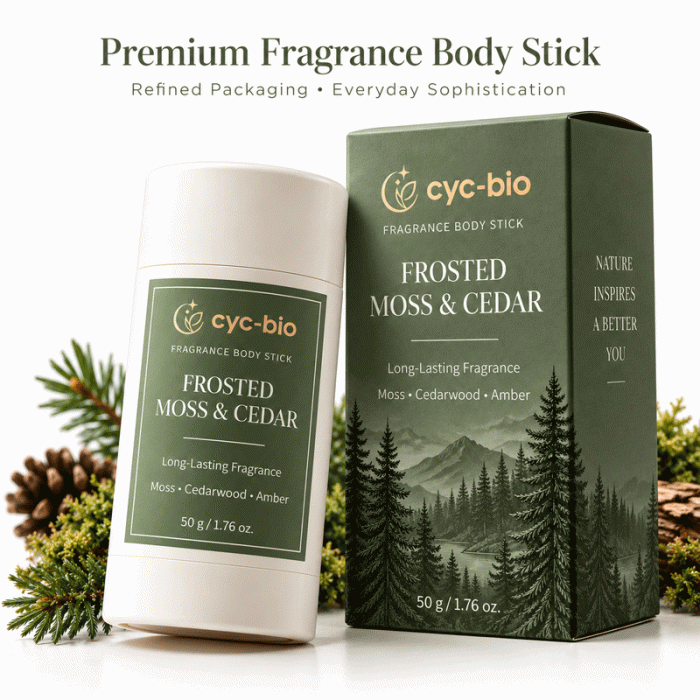 Frosted Moss & Cedar Fragrance Body Stick – 50g - Image 6