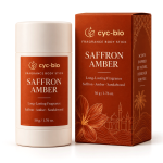 Saffron Amber fragrance body stick in 50 g packaging