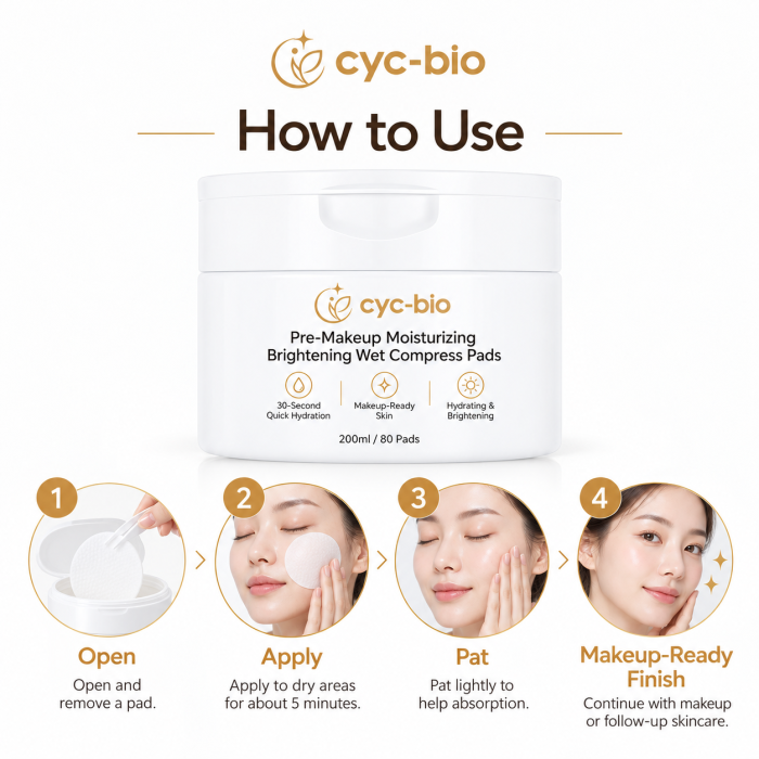 Pre-Makeup Hydrating & Brightening Toner Pads – OEM/ODM - Image 8
