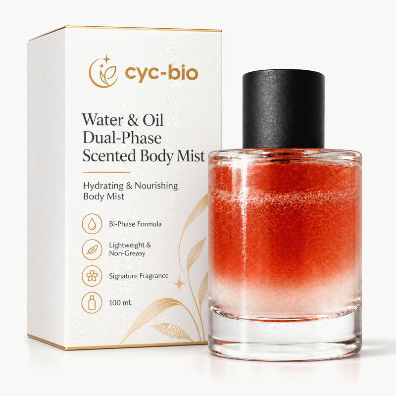 Private label dual-phase water and oil scented body mist, 100 mL
