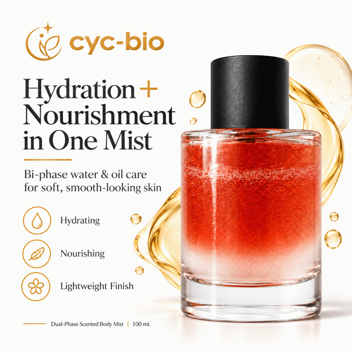Private Label Dual-Phase Scented Body Mist Spray – Water & Oil Formula | 100 mL - Image 2